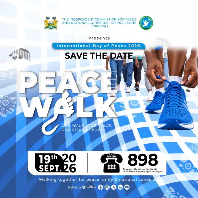 Sierra Leone to Host National Peace Walk on Saturday, September 19, 2026